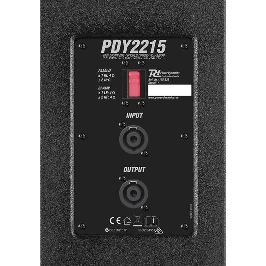 Power Dynamics PDY2215 Passive Speaker 2x 15” – 1600W