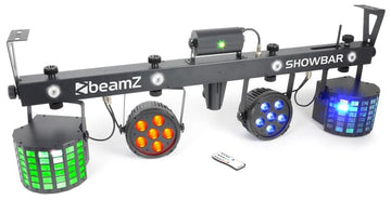 Beamz ShowBar 2 xPAR 6x6in 2xDerby, Laser R/G DMX IR