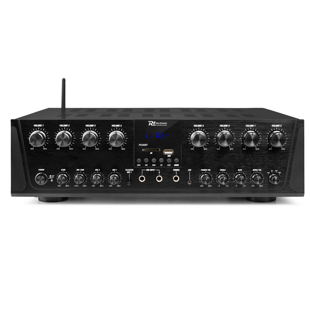 Power Dynamics PV280BT 8-Zone Audio Amplifier System – 800W