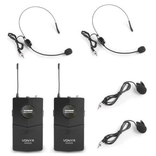 Vonyx WM82BP Microphone UHF Digital 2 Ch Bodypack