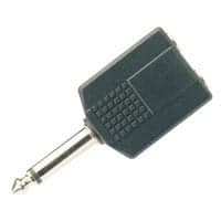 757569 Adaptor Jack 6.3mm Mono (M) to 2 X Jack 6.3mm Mono (F)