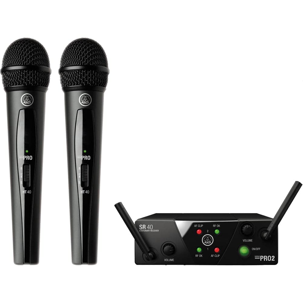 AKG WMSS40D Mini Dual Wireless Handheld Microphone System – Band A/C