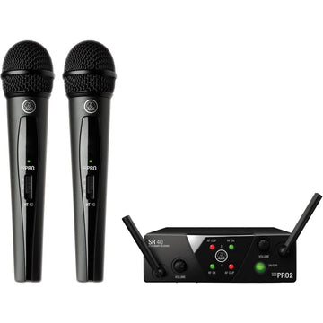 AKG WMSS40D Mini Dual Wireless Handheld Microphone System – Band A/C
