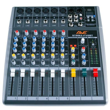 AVE Strike-FX 6 Bluetooth PA Mixer with FX &amp; USB – 6 Channel