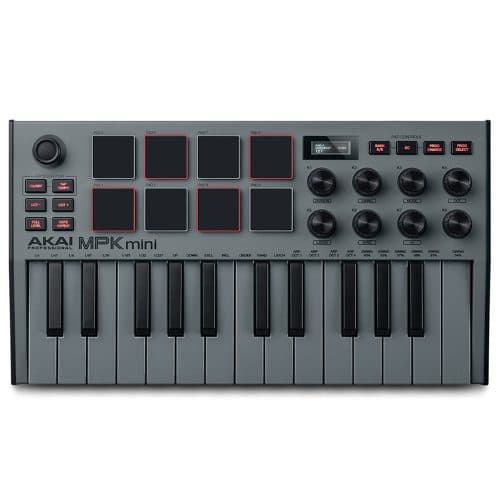 Akai MPK Mini MK3 Grey MIDI Keyboard 25 Key with MPC Pads