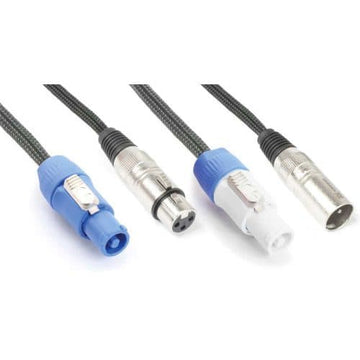 Beamz Combo Powercon DMX Lighting Cable 15m