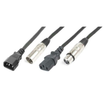 Beamz CX09-5 Light Combi Cable IEC M – XLR M / IEC F – XLR F 5m