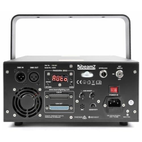 Beamz PANDORA 1200 TTL Laser RGB DMX ILDA Sound Activated Master/Slave