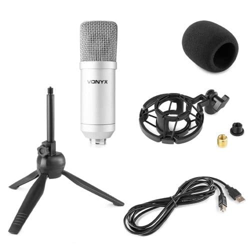 Vonyx CM300S Studio Microphone USB Echo Silver
