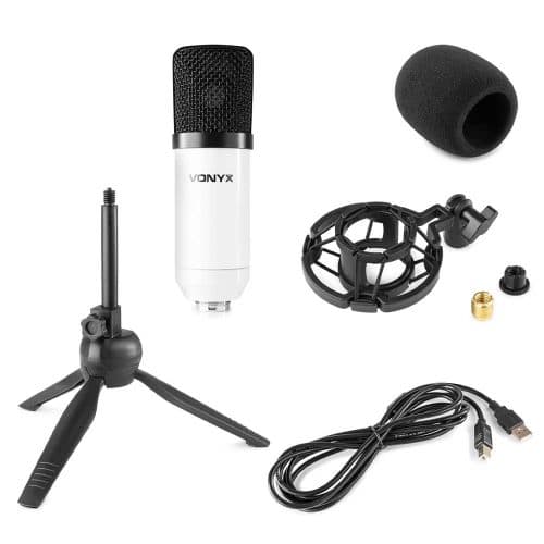 Vonyx CM300W Studio USB Microphone Echo White