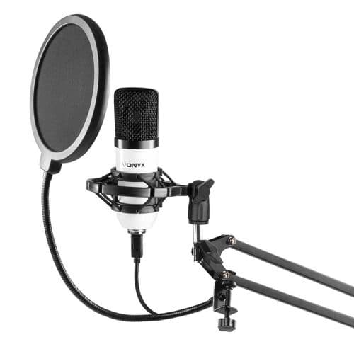 Vonyx CMS300W Studio Microphone Set USB Echo White