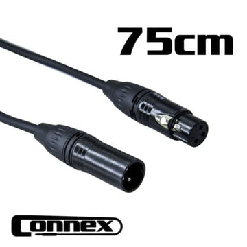 AVE DMX3P-75 3 Pin 110ohm Black DMX Lighting Cable 0.75m