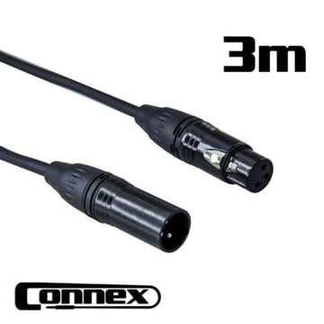 AVE DMX3P-3 3 Pin 110ohm Black DMX Lighting Cable 3m