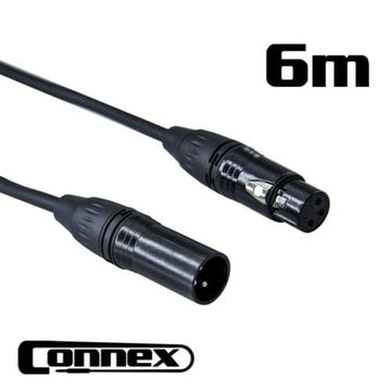 AVE DMX3P-6 3 Pin 110ohm Black DMX Lighting Cable 6m