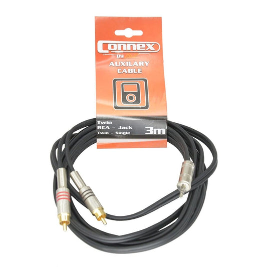 Connex RCJS-3T Pro RCA to Jack Aux Cable 3m