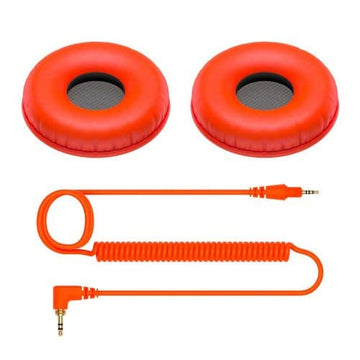 Pioneer DJ HC-CP08-M Coiled Cable &amp; Ear Pads HDJ-CUE1 – Orange