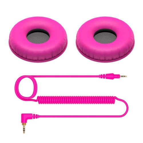 Pioneer DJ HC-CP08-V Coiled Cable & Ear Pads HDJ-CUE1 – Pink