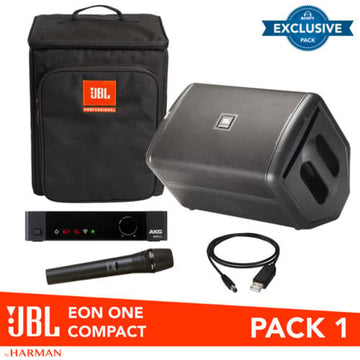 JBL Eon One Compact Pack 1 (with AKG DMS-100 Wireless Vocal Mic and Backpack)