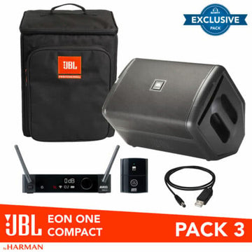 JBL Eon One Compact Pack 3 (with AKG DMS-300 Wireless Vocal Mic and Backpack)
