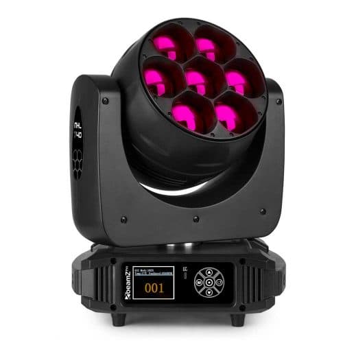 Beamz MHL740 Moving Heads Zoom 7x40W with Flightcase