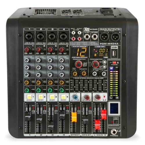 Power Dynamics PDM-M404A 4-Channel Music Mixer with Amplifier