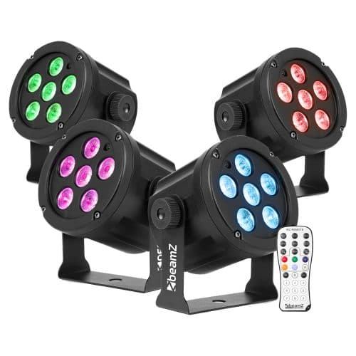 Beamz Slimpar 30 6x3W LED Parcan with IRC Pack of 4