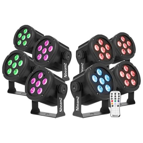 Beamz Slimpar 30 6x3W LED Parcan with IRC Pack of 8