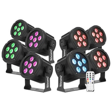 Beamz Slimpar 30 6x3W LED Parcan with IRC Pack of 8