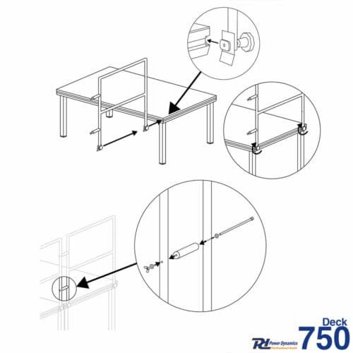 Power Dynamics 750HRC – Stage Handrail Connector (set of 2) for (Deck750)