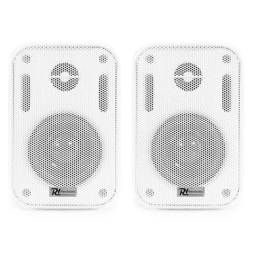 Power Dynamics BC30VW White Indoor & Outdoor IPX5 Speaker Pair 100V 3″ Inch 60W