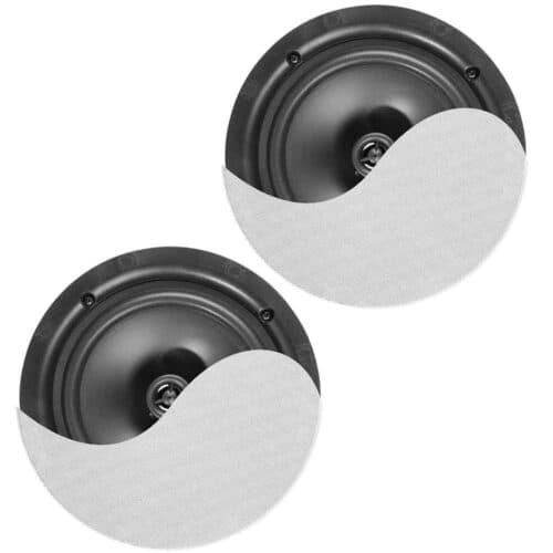 Power Dynamics NCBT8 – Amplified Low Profile Ceiling Speaker Set BT 8″ Inch White