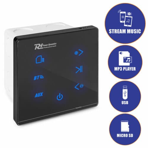 Power Dynamics Powerline A100B In-Wall Audio Amplifier BT Black