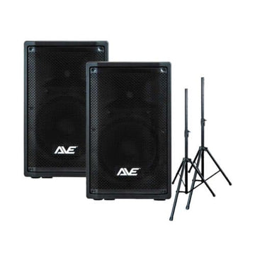 AVE REVO10-DSP Pair 10 Inch Powered Speaker Pair with Stands