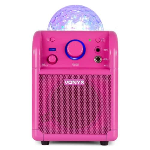 Vonyx SBS50P Bluetooth Party Karaoke Speaker Pink