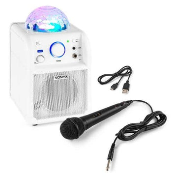 Vonyx SBS50W Bluetooth Party Karaoke Speaker White