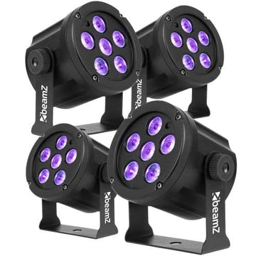 Beamz Slimpar 30 4-Pack UV Wash Light 6x2W IRC