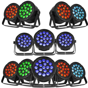 Beamz SlimPar45 12-Pack Wash Light – 18x 3W 3-in-1 RGB LEDs