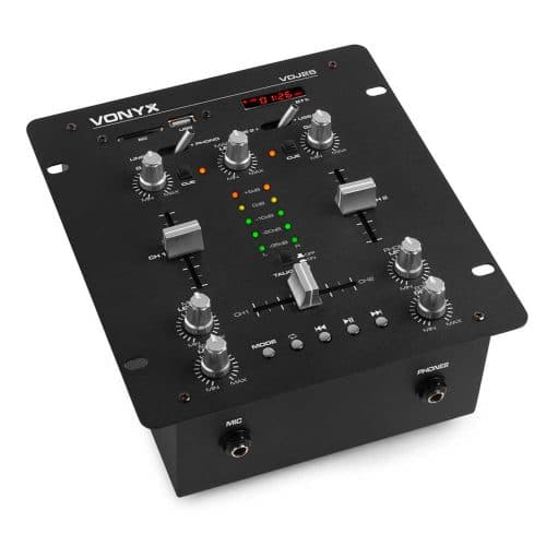 Vonyx VDJ25 2 Channel Mixer with Amplifier &amp; Bluetooth