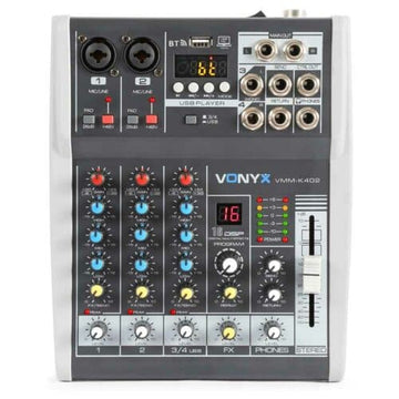 Vonyx VMM-K402 – 4 Channel Music Mixer Bluetooth USB with DSP