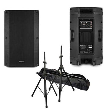 Vonyx VSA12 Pair SS-Kit – (2x) 12″ Inch 800W Active Speakers with SS-Kit