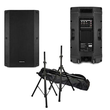 Vonyx VSA15 Pair SS-Kit – (2x) 15″ Inch 1000W Active Speakers with SS-Kit