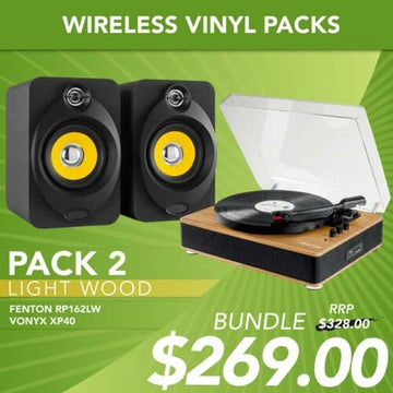 Wireless Vinyl Pack 2 – Fenton RP162LW + Vonyx XP40 BT Speakers