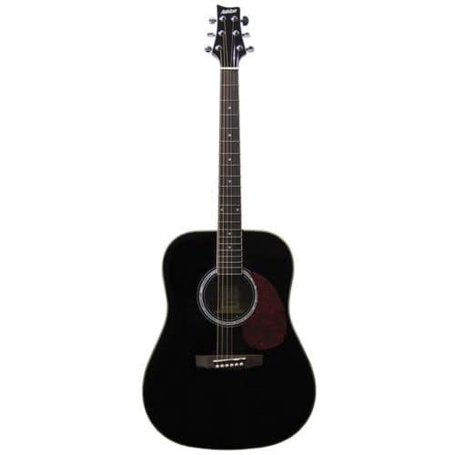 Ashton D20 Pack – Ply Top Acoustic Guitar with Hard Case – Black