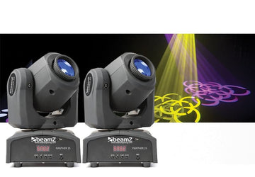 Beamz PK-Panther25 Pair LED Moving Head Spot Light Package