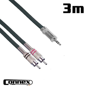 Connex RCJS-3T Pro RCA to Jack Aux Cable 3m