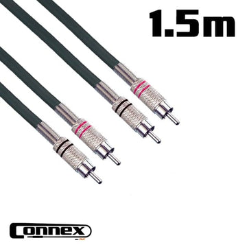 Connex RCRC-1T Pro RCA Cable Male to Male Twin 1.5m