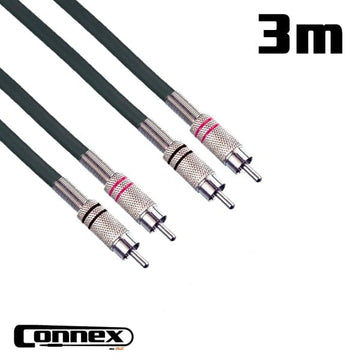 Connex RCRC-3T Pro RCA Cable Male to Male Twin 3m