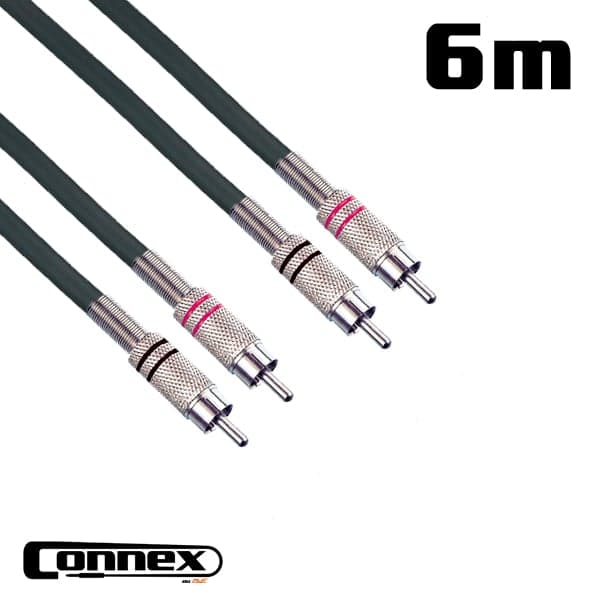 Connex RCRC-6T Pro RCA Cable Male to Male Twin 6m