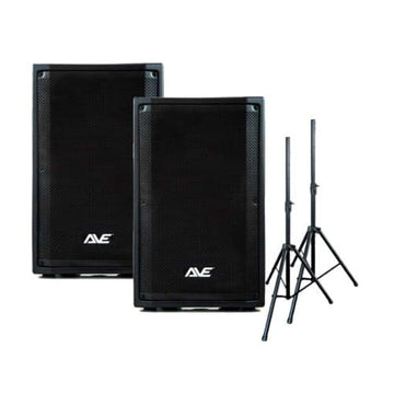 AVE REVO12-DSP Pair 12 Inch Powered Speaker Pair with Stands