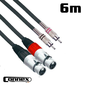 Connex XFRC-6T Pro XLR Female to RCA Male Twin 6m